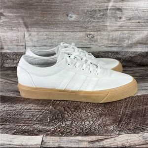 Adidas Adi Ease White Canvas Low Top Sneakers Men's Size 8